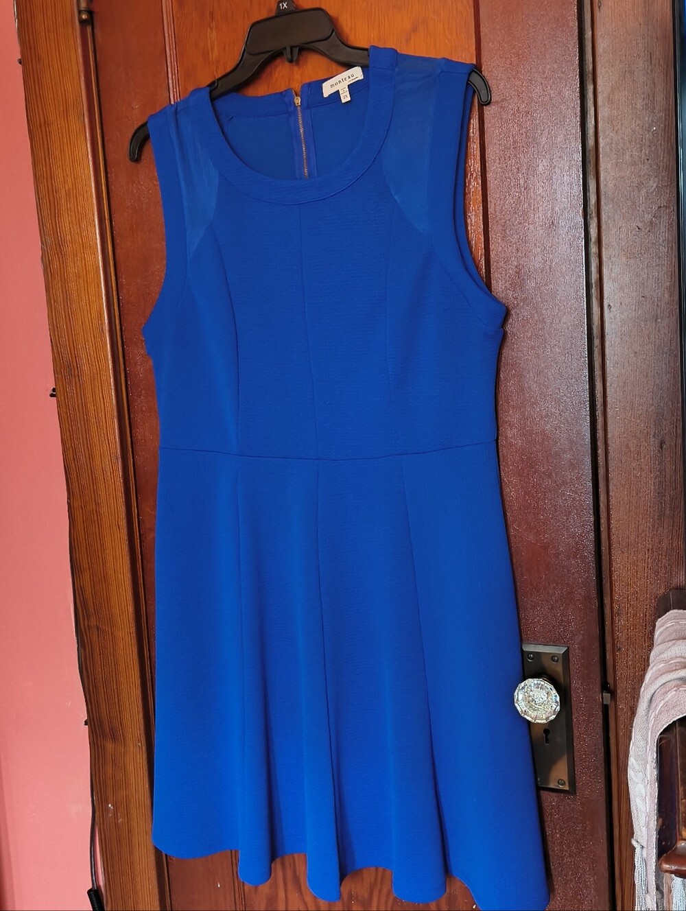 Monteau Royal Blue Sleeveless Fit & Flare Mini Dress